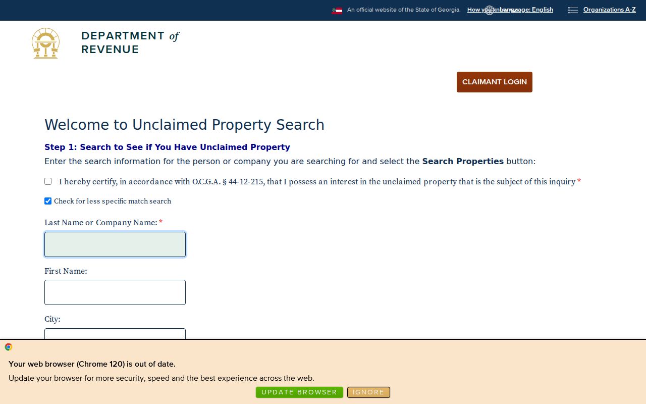 Tucker people search in Georgia unclaimed property records