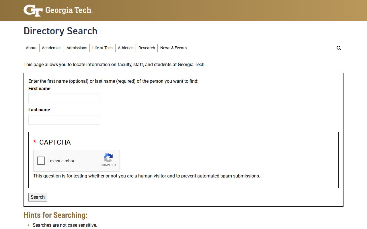 Tucker people directories regional Georgia Tech directory