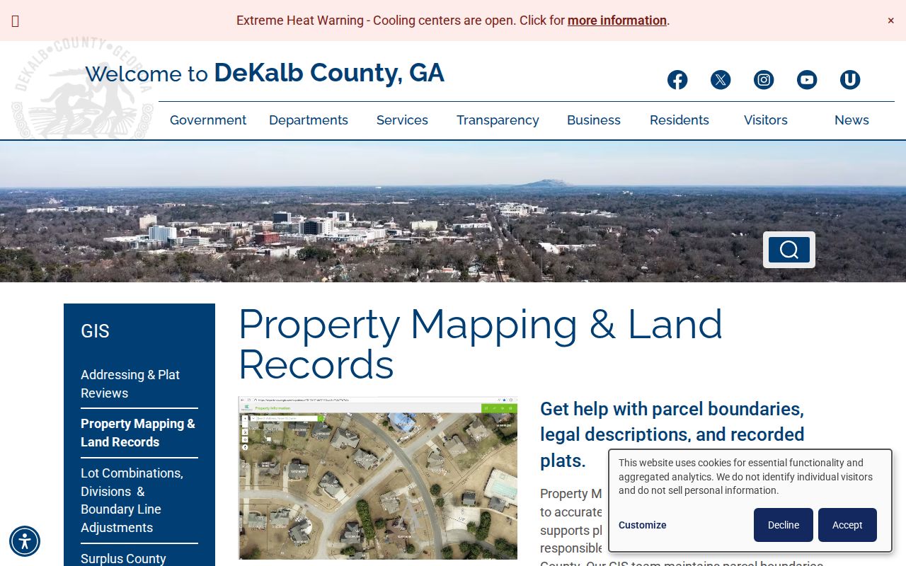Tucker public records DeKalb GIS land records page