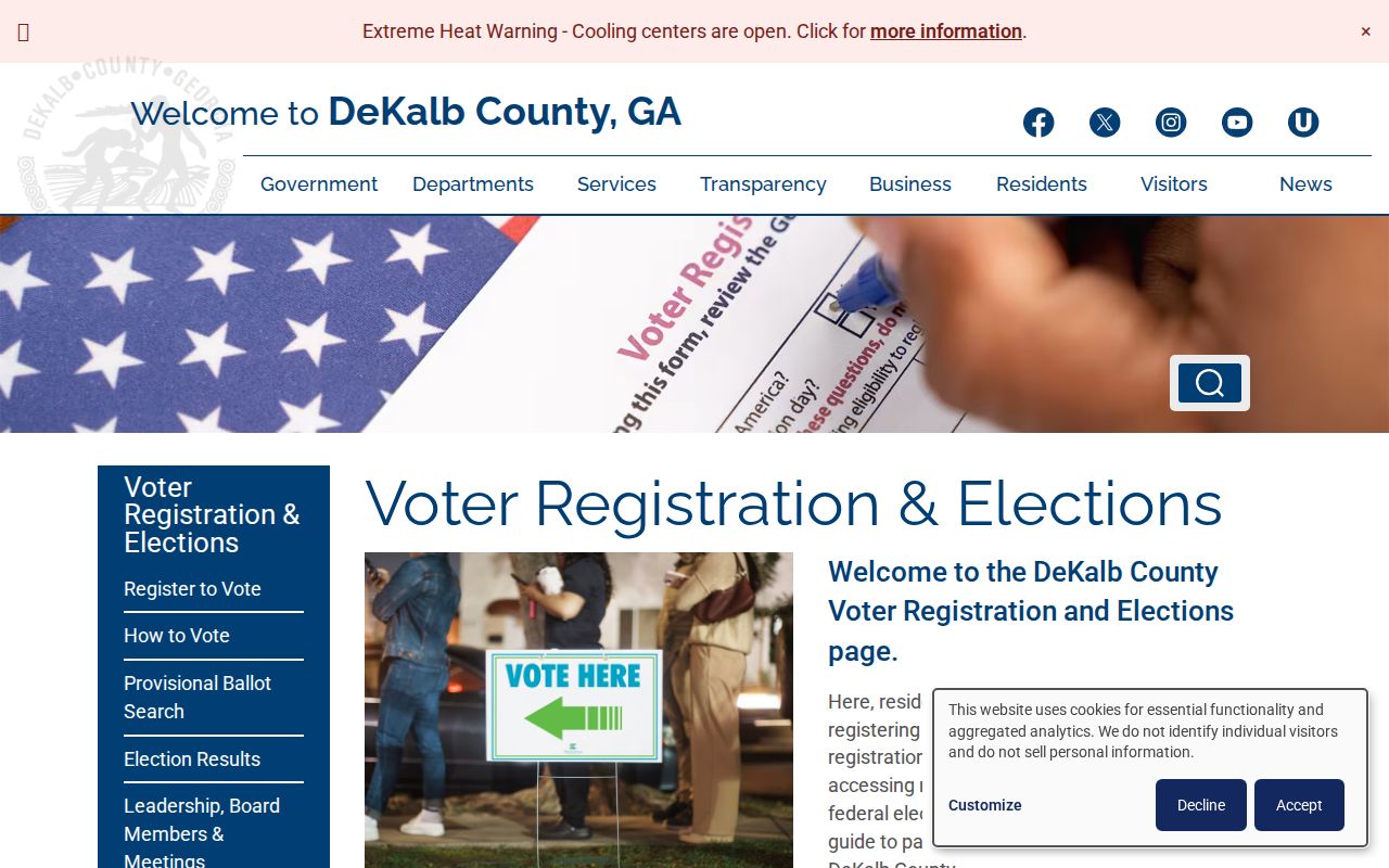 Tucker voter registration records at DeKalb County elections